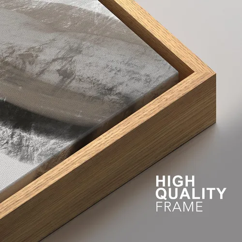 Vista 438 de SIGNFORD - Set de obras de arte en lienzo enmarcado para pared, ilustraciones abstractas de neblina del desierto en tonos neutros beige y marrón