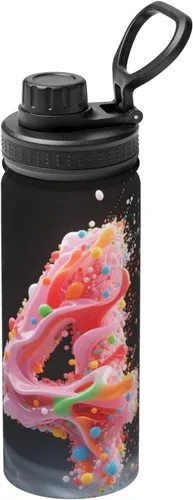 Vista 14 de Bright Star Printed Insulated Water Bottle, 18oz Stainless Steel Funny Travel Mug, Leakproof Hot & Cold for Sports, Gym, Hiking