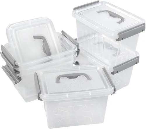 Vista 7 de Farmoon Contenedor de almacenamiento transparente de 3.5 cuartos de galón, caja de plástico pequeña con tapa, 6 paquetes