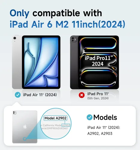 Vista 2 de MAGIC JOHN Protector de pantalla para iPad Air de 11 pulgadas M2 [6th 2024], vidrio templado, eliminación automática de polvo, sin burbujas