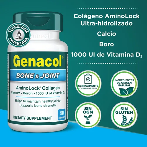 Vista 5 de Genacol Huesos y articulaciones: calcio, vitamina D3, boro y colágeno ultrahidrolizado, vitaminas para huesos y articulaciones, 90 cápsulas