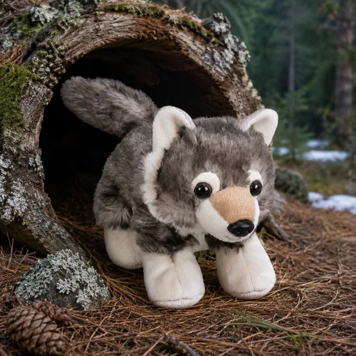 Vista 2 de Wild Republic Hug'ems Mini Wolf - Peluche de 7 pulgadas
