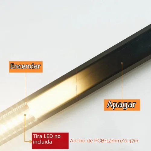 Vista 3 de Paquete de 6 canales de aluminio LED en forma de U de 3.3 pies con cubierta negra, tapas de extremo y clips de montaje, perfil de aluminio