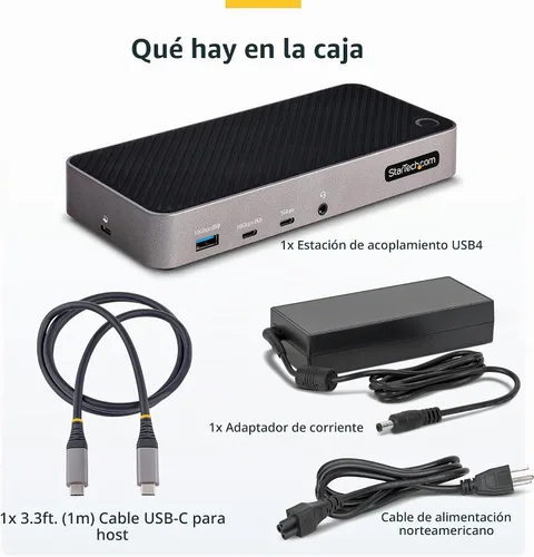 Vista 7 de StarTech - Base universal USB-C triple 4K, MacBook Pro Air y Windows, HDMI