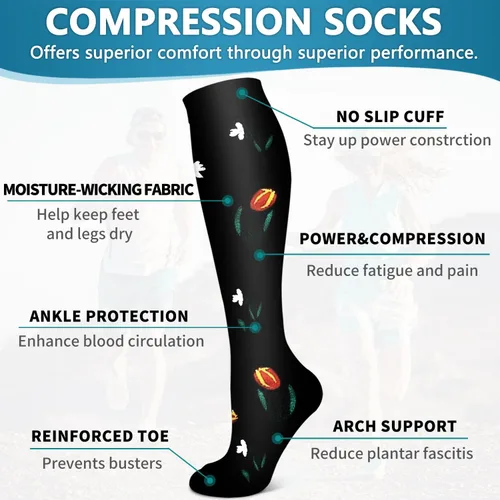 Vista 66 de Bluemaple 6 Pack Copper Compression Socks for Women and Men Circulation-Best Support for Medical, Running,Nursing,Athletic
