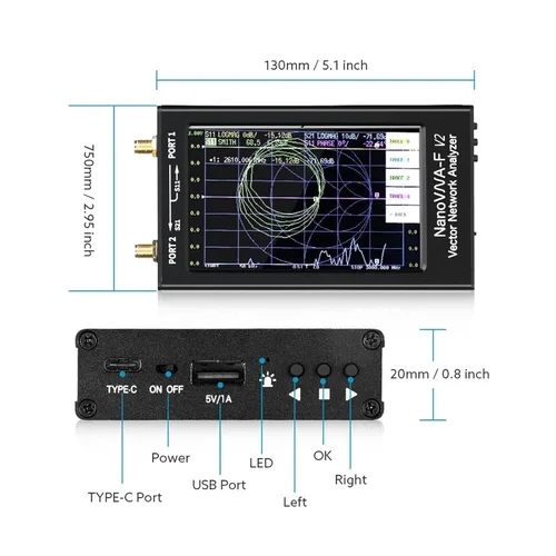 Vista 5 de Network Analyzer, Vector Network Analyzer 4.3-Inch Display Antenna