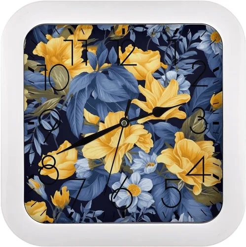 Vista 19 de 10" Square Modern Wall Clock,Different Heart Patterns Print Kitchen Clocks Wall Battery Operated,Silent Non Ticking Unique Funny Cute Wall Clock for
