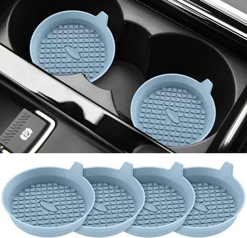 Vista 12 de ME.FAN Posavasos para Portavasos de Coche [Paquete de 4] Alfombrillas de Silicona para Tazas, Accesorios Interiores Universales Antideslizantes