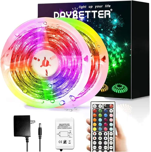 Vista 14 de DAYBETTER Tira de luces LED de 16.4 pies que cambian de color impermeable con control remoto