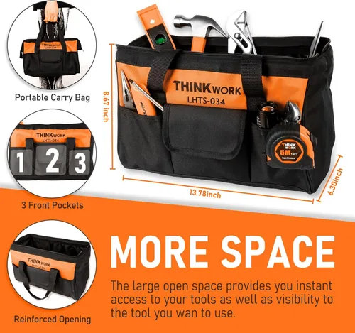 Vista 3 de THINKWORK Juego de herramientas – Kit de herramientas de reparación portátil de 207 piezas, juego de herramientas de mano para el hogar general