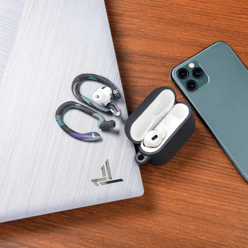 Vista 3 de WC HookZ - Ganchos sobre la oreja patentados y mejorados para AirPods Pro 1, 2 y AirPods 1, 2 y 3 - Incluye dos pares de tamaños en el paquete
