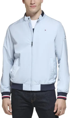 Vista 23 de Tommy Hilfiger Chaqueta bomber ligera Varsity de punto acanalado para hombre Verde militar