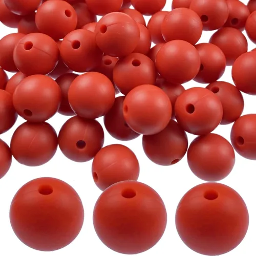 Vista 58 de Abalorios de silicona, 120 piezas de 6 mm abalorios redondos de silicona para hacer llaveros, pulseras, collares, aretes, joyas, manualidades DIY