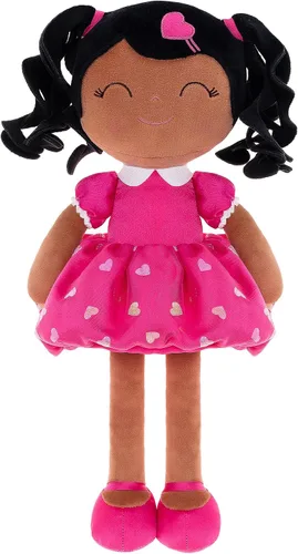 Vista 13 de Gloveleya Muñeca bebé niña regalos juguetes de peluche rizados para niñas de 2 a 4 años juguetes de amor para niños pequeños rosa B2rosa