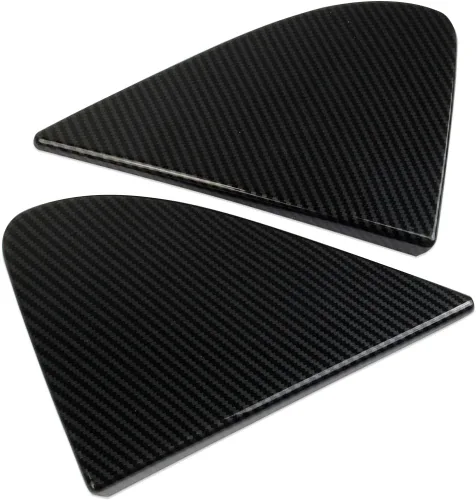 Vista 4 de Cubierta triangular para ventana lateral delantera estilo fibra de carbono moldura, accesorios exteriores para GMC Sierra/Chevrolet Silverado 1500