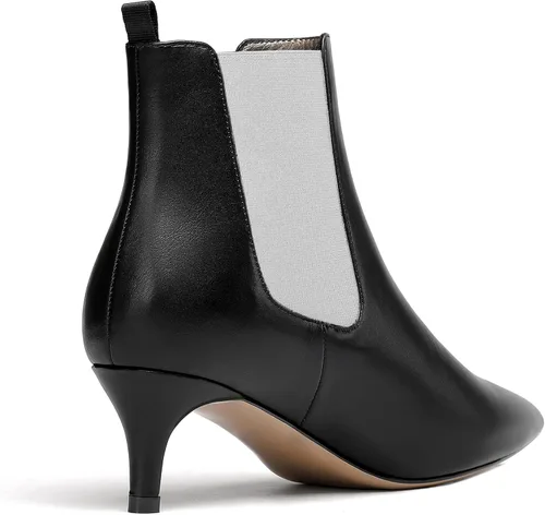 Vista 5 de WAYDERNS Botas de tacón bajo para mujer, estilo casual, puntera puntiaguda, patente, boda, gatito, de 2 pulgadas