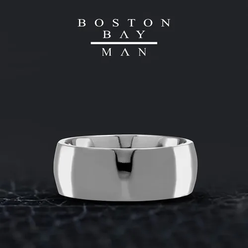 Vista 4 de Boston Bay Diamonds Tantalum Comfort Fit Mens Wedding Band or Fashion Ring - 7mm & 8mm - Choice of