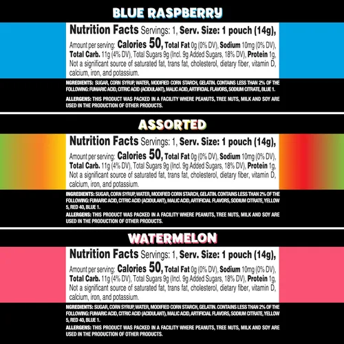 Vista 2 de Sour Jacks Sour Gummy Wedges - Paquete variado, sin gluten, 0.5 onzas, 75