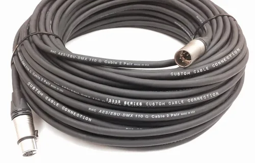 Vista 13 de Cable de datos XLR de 24 AWG (calibre) DMX512 de 1 pie de 3 pines macho a hembra para iluminación de escenario, luces LED de subida, luces de DJ