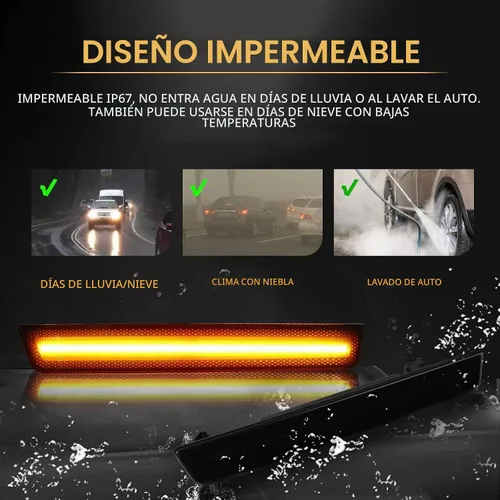 Vista 5 de Luces LED de señalización lateral para parachoques delantero, lámparas de señal de estacionamiento ámbar para Dodge Challenger 2015-2023, lente