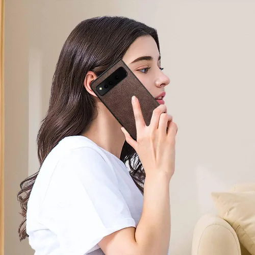 Vista 7 de Funda para Google Pixel Fold de cuero de alta calidad, diseño retro, funda protectora completa para Google Pixel Fold 5G (café)