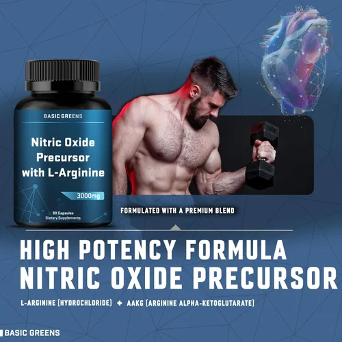 Vista 2 de L-Arginina 3000mg Suplemento de óxido nítrico para hombres y mujeres – Cápsulas veganas sin OMG con raíz de remolacha para circulación, resistencia
