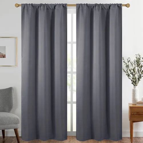 Vista 71 de Diraysid Cortinas opacas beige para dormitorio y sala de estar, cortinas con aislamiento térmico para oscurecer la habitación, 42 x 63 pulgadas, 2