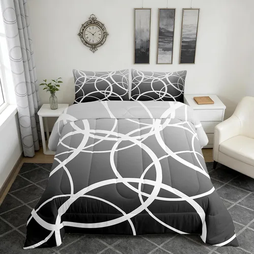 Vista 57 de Castle Fairy Juego de edredón con estampado azteca occidental, juego de ropa de cama geométrica a rayas marrones para niños y adolescentes