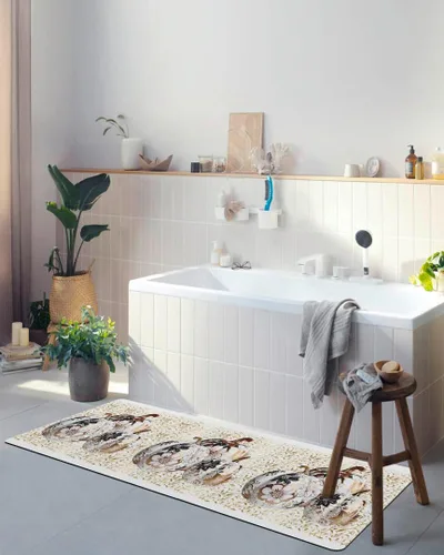 Vista 4 de Tapete de baño de otoño para bañera, tapete antideslizante de secado rápido y absorbente, de tierra de diatomeas, fregadero, dormitorio, cocina