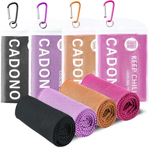 Vista 14 de Paquete de 4 toallas refrescantes (40 x 12 pulgadas), toalla de frío suave y transpirable, toalla de hielo, toalla de microfibra para yoga