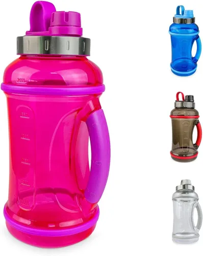 Vista 6 de Flash Popup Botella de agua deportiva de 70 onzas con tapa giratoria, botella azul a prueba de fugas