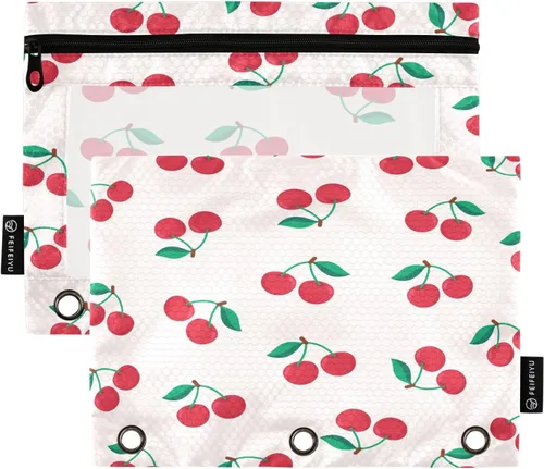 Vista 18 de Una bolsa para lápices de montaña se adapta a carpetas estándar de 3 anillas, bolsa de lápices con cremallera con ventana transparente para oficina