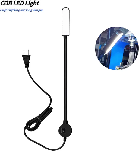 Vista 3 de Luz para máquina de coser, lámpara de trabajo LED, cuello de cisne flexible portátil con base magnética para banco de trabajo, torno, taladro