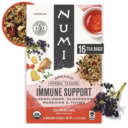 Vista 9 de Té de cúrcuma, Amber Sun, Numi Organic Mezcla de té de cúrcuma de hierbas con rooibos y especias