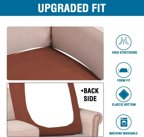 Vista 499 de H.VERSAILTEX Fundas de Cojín de Asiento Individuales Super Elásticas Fundas de Sofá Fundas de Cojín de Sofá Fundas Deslizables Juegos Tela de Sarga