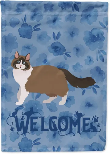 Vista 76 de Caroline's Treasures CK4813CHF - Bandera de bienvenida con gato abisinio azul, manga grande, para porche, para colgar en la pared, poliéster