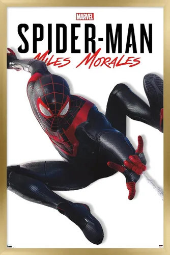 Vista 14 de Trends International Marvel Comics - Póster de pared de la serie Miles Morales, 22.4 pulgadas de largo x 14.7 pulgadas, versión enmarcada de madera