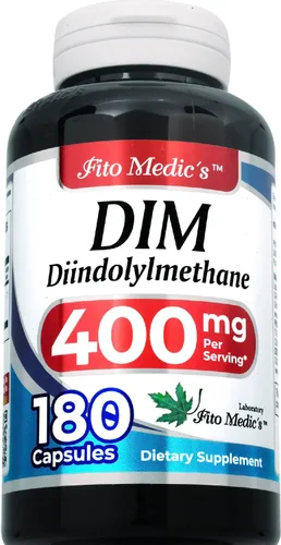 Vista 2 de FITO MEDIC'S Laboratorio suplemento dim 180 cápsulas 400 mg dim diindolilmetano suplemento dim 400mg Ultra alta absorción.