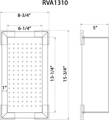 Vista 4 de Ruvati Colador de repuesto para fregadero RVH8210, RVH8221, RVH8222, RVH8333, RVQ5210 - Acero inoxidable - RVA1310