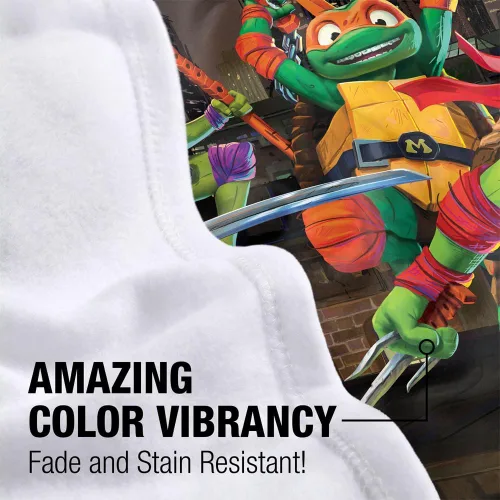 Vista 2 de LOGOVISION Teenage Mutant Ninja Turtles: Mutant Mayhem Blanket, 36"x58" Nightly Rooftop Escapade - Manta polar