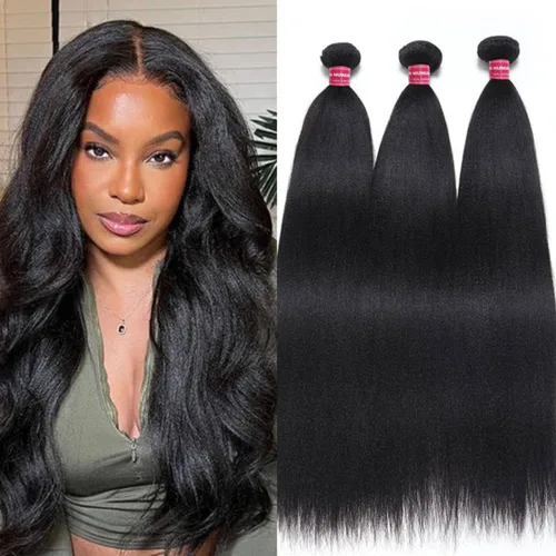 Vista 84 de Beauty Forever Yaki - Extensiones de cabello humano virgen mongol sin procesar, grado 12A, 3 paquetes de cabello humano virgen mongol sin procesar