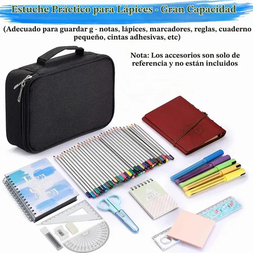 Vista 2 de Estuche para lápices y bolígrafos BTSKY de gran capacidad con cierre, bolsita para lápices multifuncional
