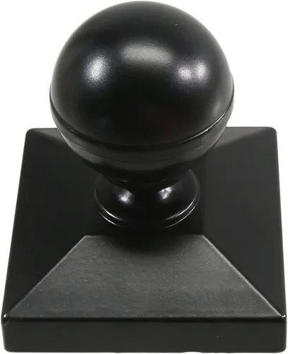 Vista 4 de Tapa cuadrada de aluminio negro para postes de valla de aluminio, tapas negras para postes de valla de aluminio, tapas negras (paquete de 5)