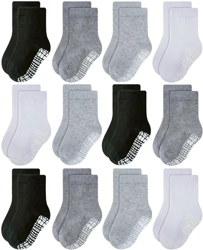 Vista 7 de RATIVE - Calcetines antideslizantes con agarres para bebé, bebés, niños pequeños, niños y niños