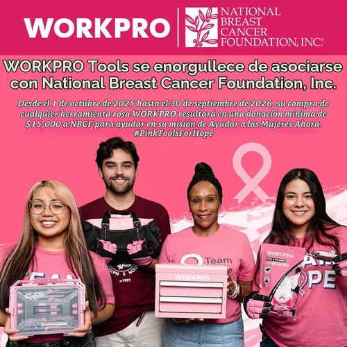 Vista 2 de WORKPRO - Juego de herramientas rosa de 53 piezas con destornillador inalámbrico y bolsa de herramientas