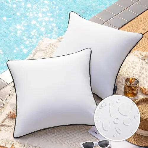 Vista 23 de Phantoscope - Juego de 2 fundas de almohada y cojín cuadradas decorativas, impermeables, para intemperie, sofás, carpas, 18 x 18 pulgadas