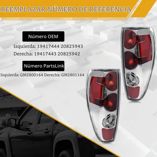 Vista 4 de Conjunto de luces traseras en par compatible con Chevrolet Colorado/GMC Canyon 2004-2012, repuesto de lámpara trasera de freno halógeno estilo OE