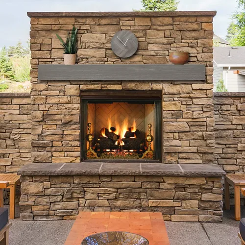 Vista 13 de Pearl Zachary - Repisas de aspecto de madera natural, no combustible. Acabado en gris lavado