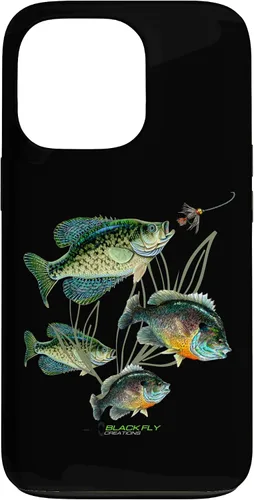 Vista 10 de Crappie Bluegill Fishing Phone Covers Black Fly Case for iPhone 17
