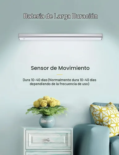 Vista 7 de Iluminación automática inalámbrica de 48 LED para gabinete de cocina, sensor de movimiento, luz recargable, luz de despensa, luces de armario a